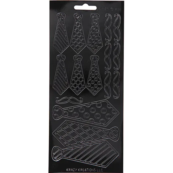 Uden mærke Stickers ark 10x23 cm, sort (slips)