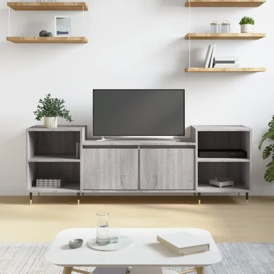 vidaXL TV-bord 160x35x55 cm konstrueret træ, grå Sonoma-eg
