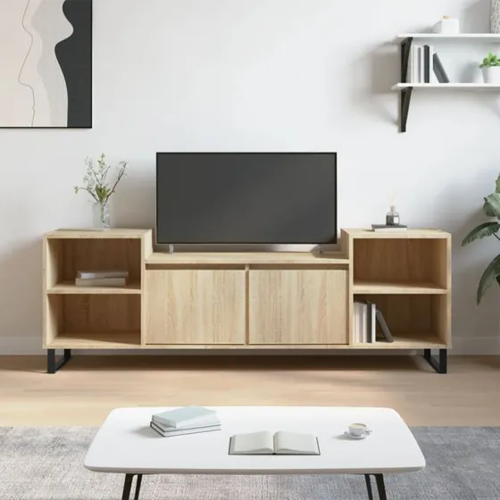 vidaXL TV-bord 160x35x55 cm konstrueret træ, Sonoma-eg