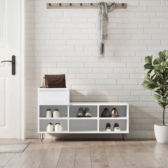 vidaXL skoreol 102x36x60 cm konstrueret træ – hvid