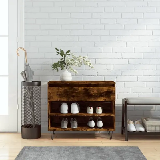 vidaXL skoskab 70x36x60 cm, konstrueret træ – røget eg