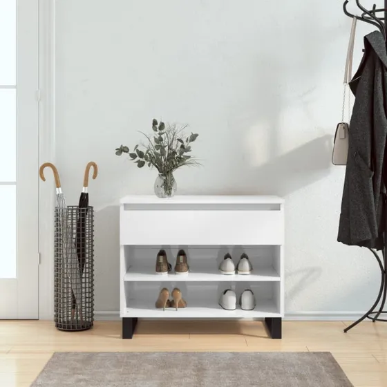 vidaXL skoreol 70x36x60 cm hvid højglans (konstrueret træ)