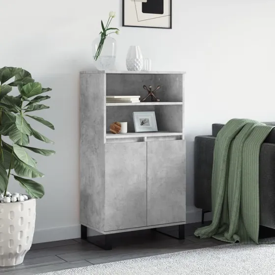 vidaXL skab 60x36x110 cm konstrueret træ, betongrå
