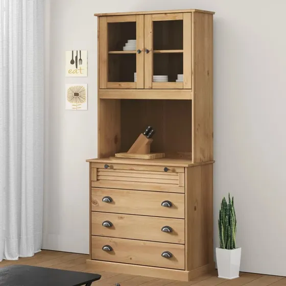 vidaXL skænk VIGO 80x40x176 cm i massivt fyrretræ