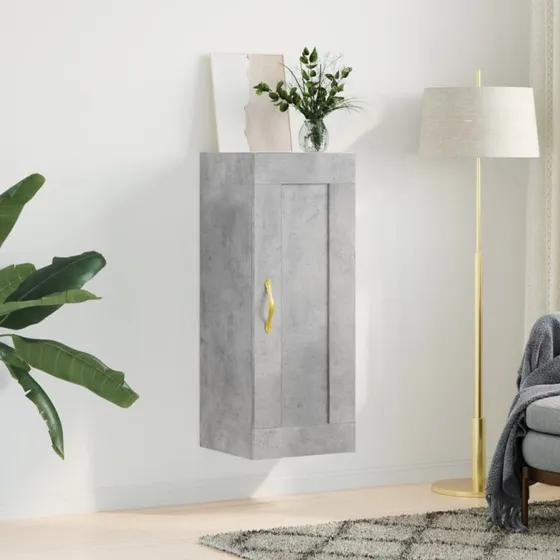 vidaXL vægskab 34,5x34x90 cm konstrueret træ – betongrå