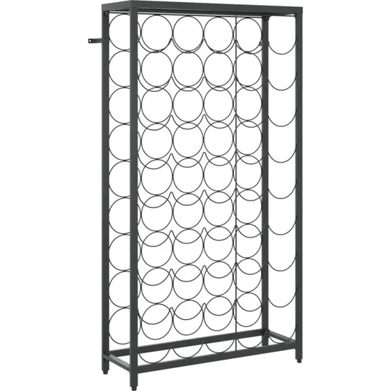 vidaXL Vinreol 45 flasker 54x18x100 cm – sort smedejern