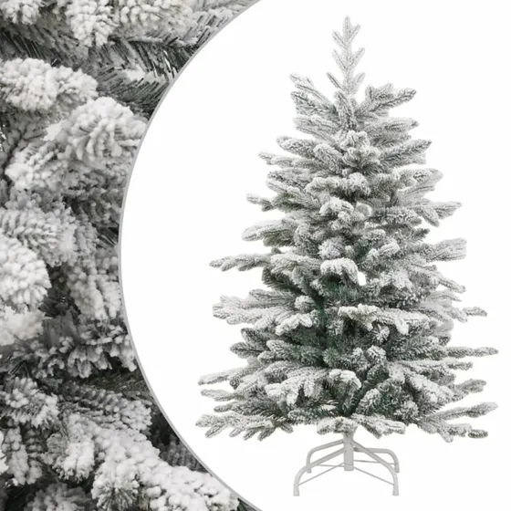 vidaXL kunstigt juletræ med sne 150 cm (hængslet)