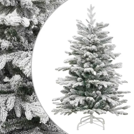 vidaXL kunstigt juletræ med sne, 180 cm (hængslet)