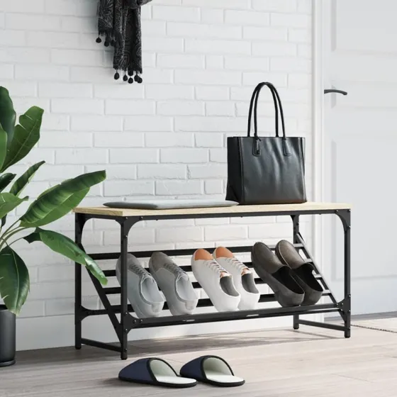 vidaXL skoreol 90x30x45 cm, konstrueret træ Sonoma-eg