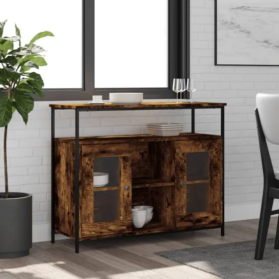vidaXL skænk 100x35x80 cm i røget egetræ