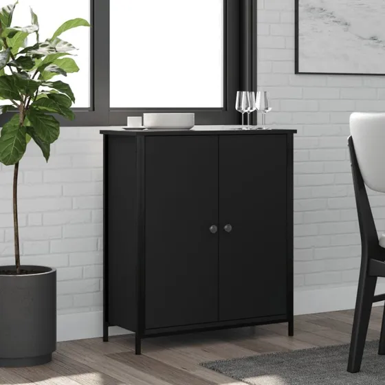 vidaXL skab 70x30x80 cm konstrueret træ sort