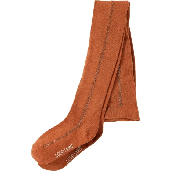 Ukendt mrke strmpebukser brn str.104 cognac med lurex