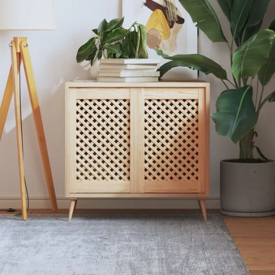 vidaXL skabslger 2 stk. 39,5x61,5 cm gitterdesign massivt fyrretr