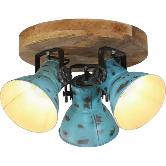 vidaXL loftlampe 25W 35x35x25 cm E27, patineret bl