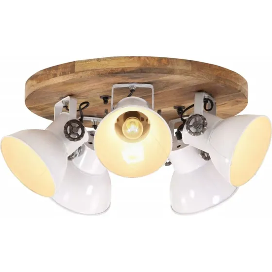 vidaXL loftlampe 50x50x25 cm 25W E27 5-armet hvid