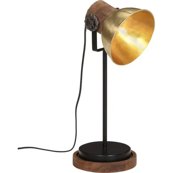 vidaXL skrivebordslampe 17x17x50 cm E27 25W antik messing