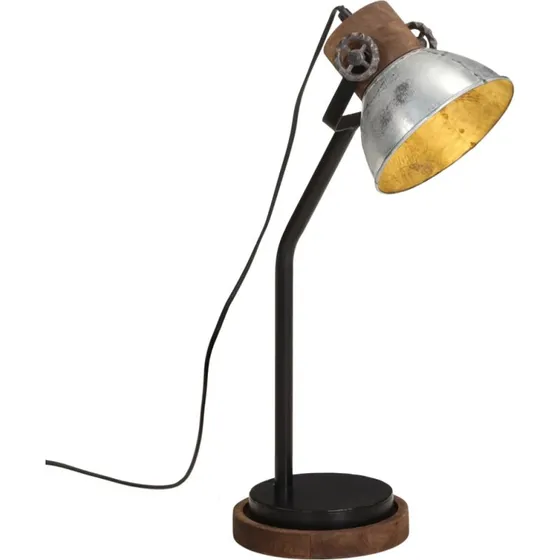 vidaXL skrivebordslampe 18x18x60 cm 25 W E27 vintageslv