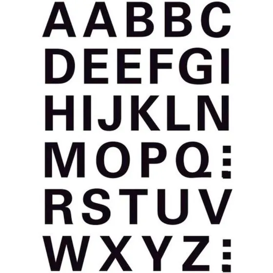 Herma Bogstavetiketter A–Z 15 mm, Sort – 1 ark (36 stk)