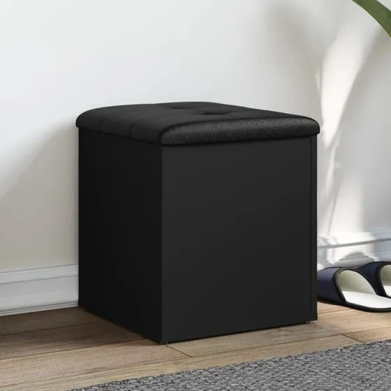 vidaXL opbevaringsbænk 42x42x45 cm, sort