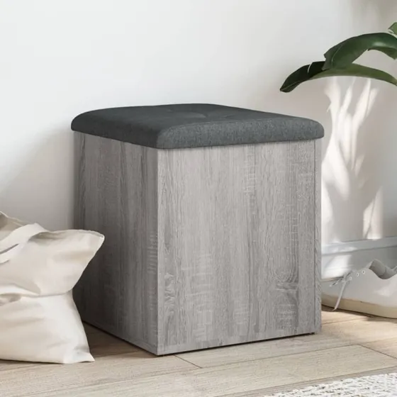 vidaXL skobænk 42x42x45 cm grå sonoma-eg
