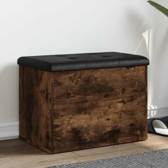 vidaXL Skobænk 62x42x45 cm – konstrueret træ, røget egetræ