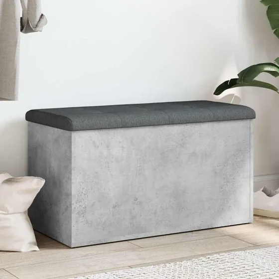 vidaXL opbevaringsbænk 82x42x45 cm konstrueret træ betongrå