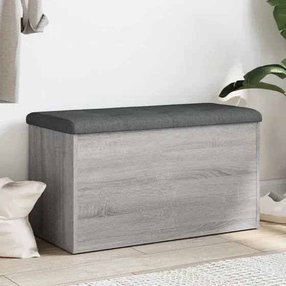 vidaXL skobænk 82x42x45 cm konstrueret træ grå Sonoma-eg