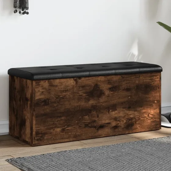 vidaXL skobænk 102x42x45 cm konstrueret træ, røget eg