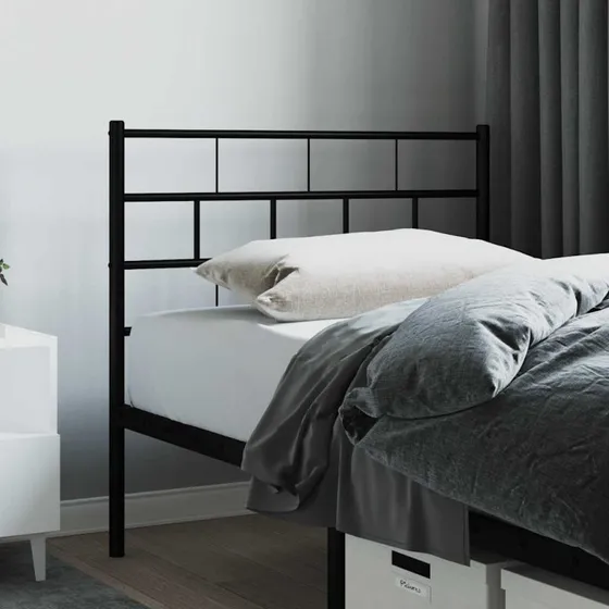 vidaXL sengegavl i metal 75 cm, sort