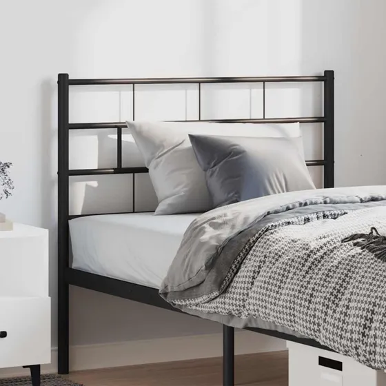 vidaXL Sengegavl 100 cm i metal - Sort