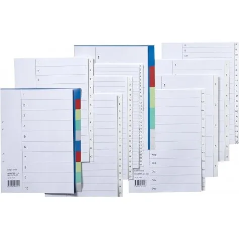 Universal Register A4 plast 1-12 (Jan–Dec) lys grå