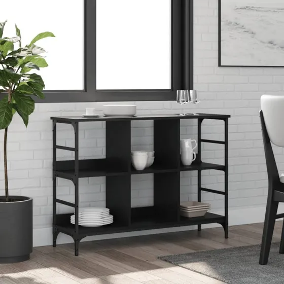 vidaXL reol 102x32x73,5 cm konstrueret træ, sort