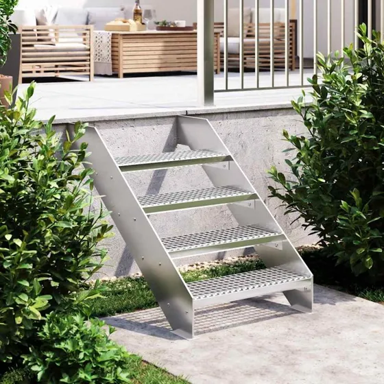 vidaXL trappetrin 60x24x7 cm - galvaniseret stl