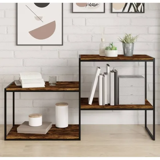 vidaXL væghylder 4 stk. 60x40x1,5 cm røget egetræ