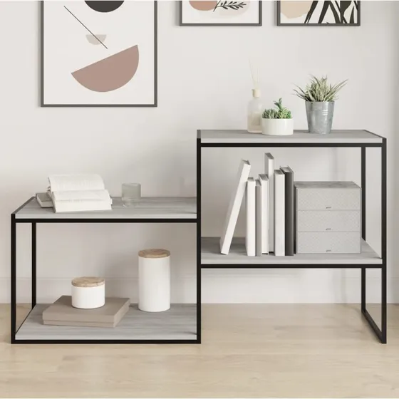 vidaXL væghylder 4 stk. 60x40x1,5 cm grå Sonoma-eg