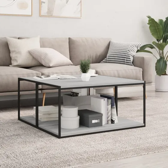 vidaXL væghylder 4 stk. 80x30x1,5 cm konstrueret træ, grå Sonoma-eg