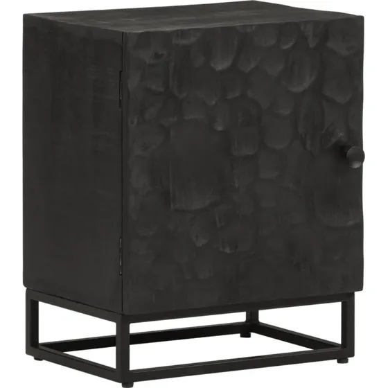 vidaXL sengebord 40x30x50 cm massivt mangotræ & sort jern