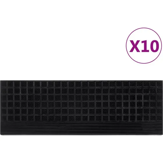 vidaXL trappemåtter 10 stk. 25x75 cm gummi