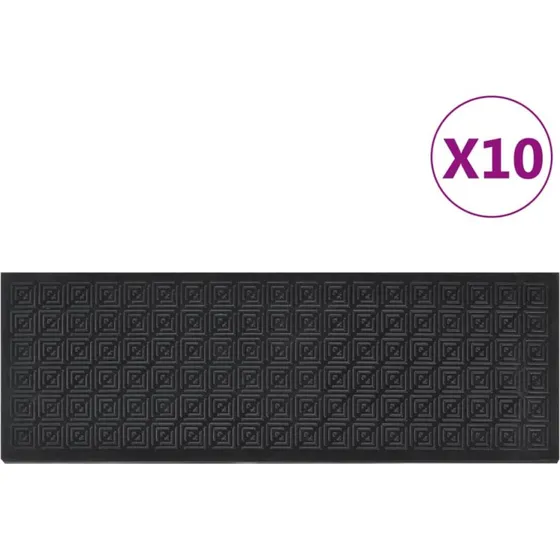 vidaXL trappemtter 10 stk 25x75 cm gummi