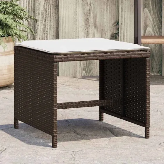 vidaXL haveskamler 4 stk. 41x41x36 cm polyrattan brun