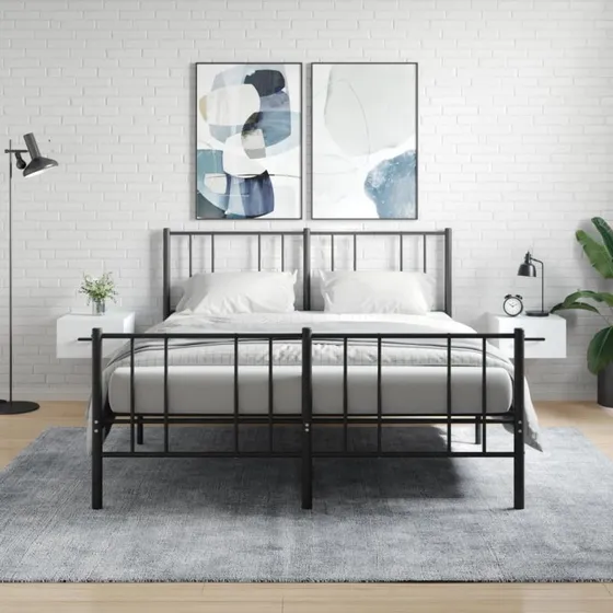 vidaXL væghængte natborde 2 stk. 35×35×20 cm hvid