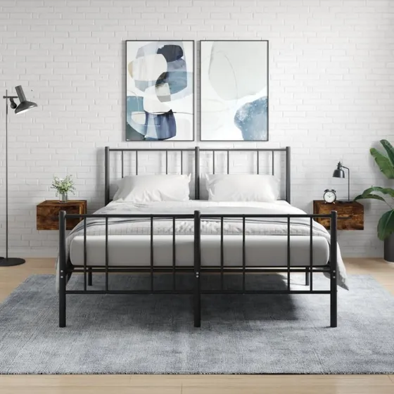 vidaXL væghængte sengeborde 2 stk. 35x35x20 cm – røget egetræ