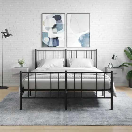 vidaXL væghængte sengeborde 2 stk. 35x35x20 cm Grå Sonoma-eg