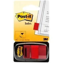 3M Post-it Indexfaner 25,4x43,2 mm rød, 50 stk