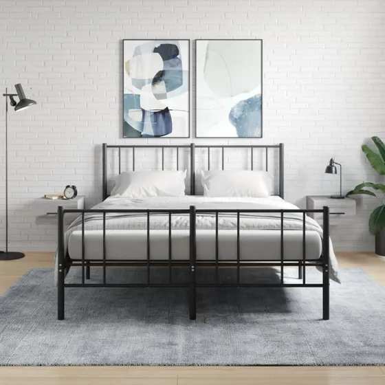 vidaXL væghængte sengeborde 2 stk. 35x35x20 cm grå Sonoma-eg