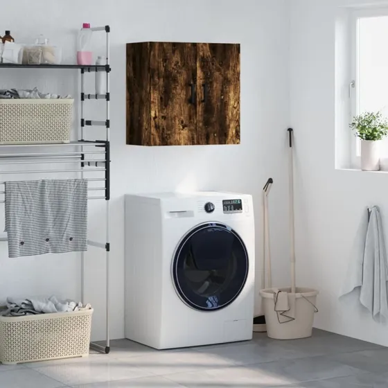 vidaXL vægskab 60x31x60 cm konstrueret træ – røget egetræsfarve