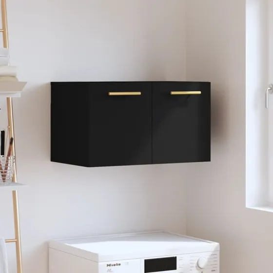 vidaXL Vægskab 60x36,5x35 cm sort, konstrueret træ