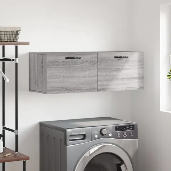 vidaXL vægskab 100x36,5x35 cm konstrueret træ, grå Sonoma-eg