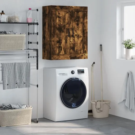 vidaXL vægskab 69,5x34x90 cm konstrueret træ, røget sonoma-eg