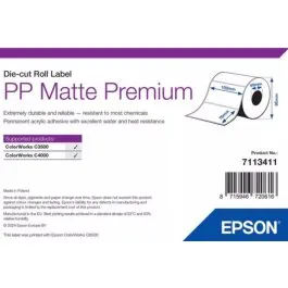 Epson PP Matte etiketrulle 102x76 mm, 40 mm kerne, 365 stk